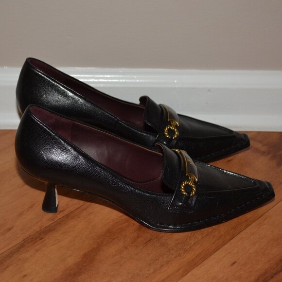 Tory Burch Perfect black leather Perrine Pointed Toe Pump/Heels, sz 9M - Picture 7 of 14